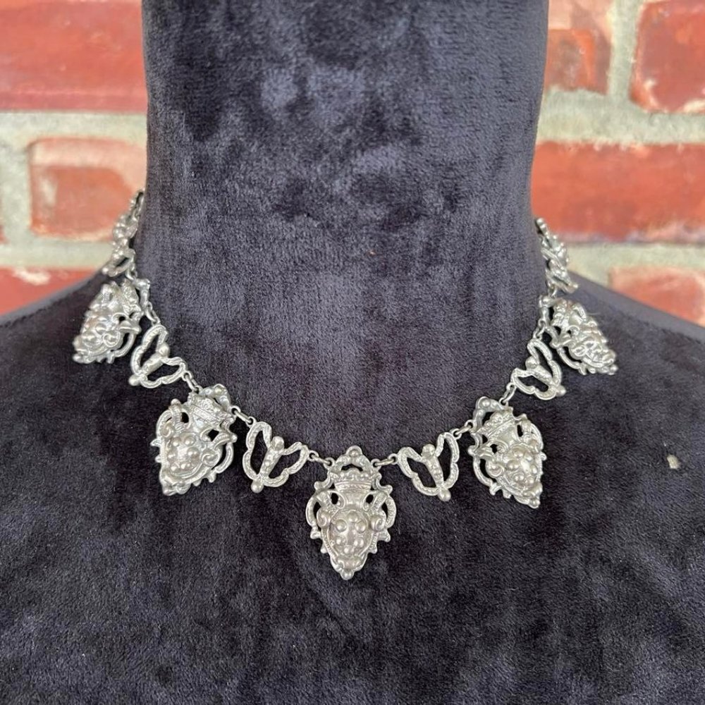 Vintage 800 Silver Peruzzi Coat of Arms with Cherubs (Putti)